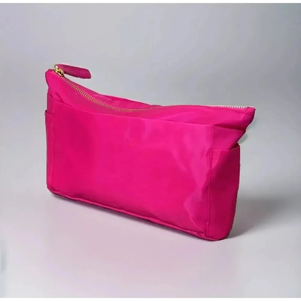 Sonia Kashuk Vibrant Hot Pink Nylon‎ Makeup Bag Cosmetic Pouch with Gold Zipper